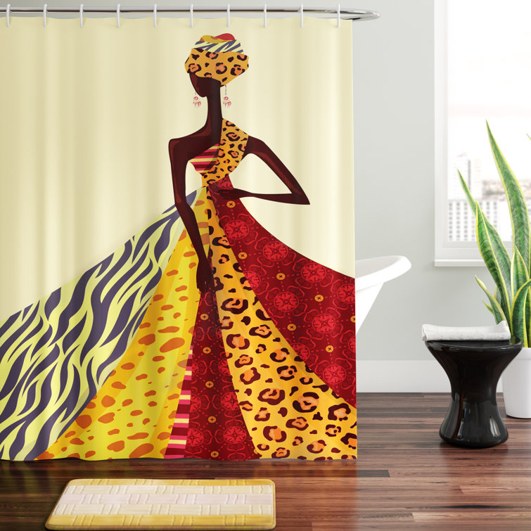 East Urban Home African Girl Decor Shower Curtain + Hooks & Reviews